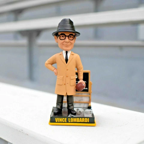 Vince Lombardi LEGENDARY Hall of Fame COACH Green Bay Packers Bobblehead NIB Cover
