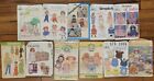 Lot Of 11 Vintage Fashion Doll Large Dolls All Sizes Sewing Patterns 1970s-1990s