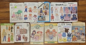 Lot Of 11 Vintage Fashion Doll Large Dolls All Sizes Sewing Patterns 1970s-1990s - Picture 1 of 12