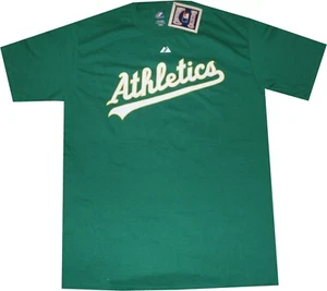Oakland Athletics Rickey Henderson Majestic Throwback Kelly Green Shirt New tags - Picture 1 of 4