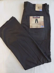 NEW KIRKLAND Gunmetal Gray Pants 36 / 32 Flat Front NWT 5 Pocket Straight Fit - Picture 1 of 5