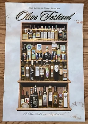 Póster publicitario impreso arte comida vino festival oliva California Paso Robles 2006 de colección Foto 1 de 4