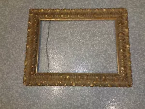 Alter großer verzierter Bilderrahmen Gold geschnitzt Gesso - Bild 1 von 7