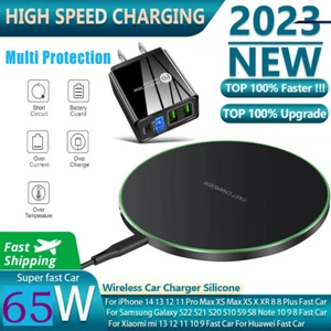 Wireless Charger 65W Fast Charging Pad For Android iPhone 13 12 11 XR XS MAX - Picture 1 of 19