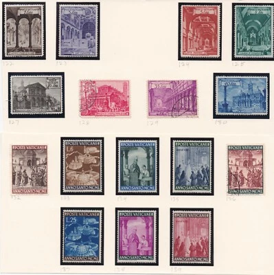 Vatican City Stamps 1949 #122-125, 127, 130, 133-135 - 12 Mint NH Stamps,  Used - Image 1 of 2