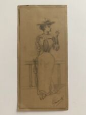 Dessin original illustrateur 1900 mode féminine parisienne (40)