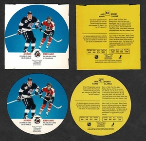 1991-92 Kraft Disc, Production Proof Jari Kurri + Bobby Clarke,+ Disc as Issued - Imagen 1 de 2