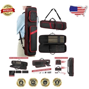 Premium 3x4 / 5x5 Pool Stick Case mit 7 Fächern und wasserdichtem Stoff - Bild 1 von 8