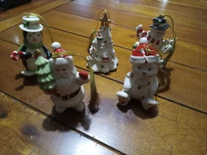 Lenox Christmas Ornaments, Set Of 5, Porcelain, Merry Little Ornaments - Picture 1 of 16