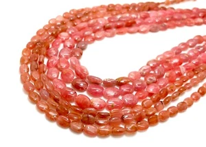 AAA High Quality Natural Rhodochrosite Polished Flat Oval Gemstone Beads PGS198A - Picture 1 of 5
