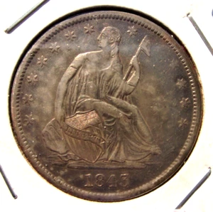 1843-O SEATED LIBERTY HALF DOLLAR 50c COIN NEW ORLEANS MINT NICE EARLY DATE - Picture 1 of 4