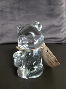Pisapapeles vintage de vidrio Fenton piedra natal oso corazón azul marzo cumpleaños EE. UU. - Imagen 1 de 9