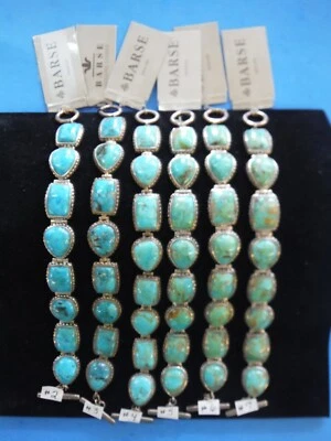 PULSERA DE ESLABONES DE PLATA ESTERLINA 925 TURQUESA CUERDA BARSA *NUEVA* ELIGE UNA O MÁS Foto 1 de 4