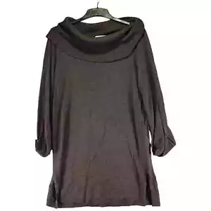 F&F Knit Wear Womens Jumper Size 14 Grey Long Sleeve Cowl Neck Viscose Acrylic - Picture 1 of 8