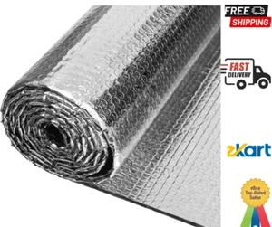 Doppelt reflektierende Isolierung Rolle, 47" x 10' doppelseitig Aluminium Sommer Wärme, - Bild 1 von 10