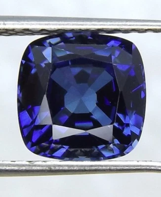 Lab Created Blue Sapphire Cushion Faceted Loose Gemstones (3x3mm - 16x16mm) - Image 1 of 2