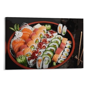 Japanese Cuisine Sushi Good Restaurant Canvas Poster Wall Art Living Room Decor - Picture 1 of 13
