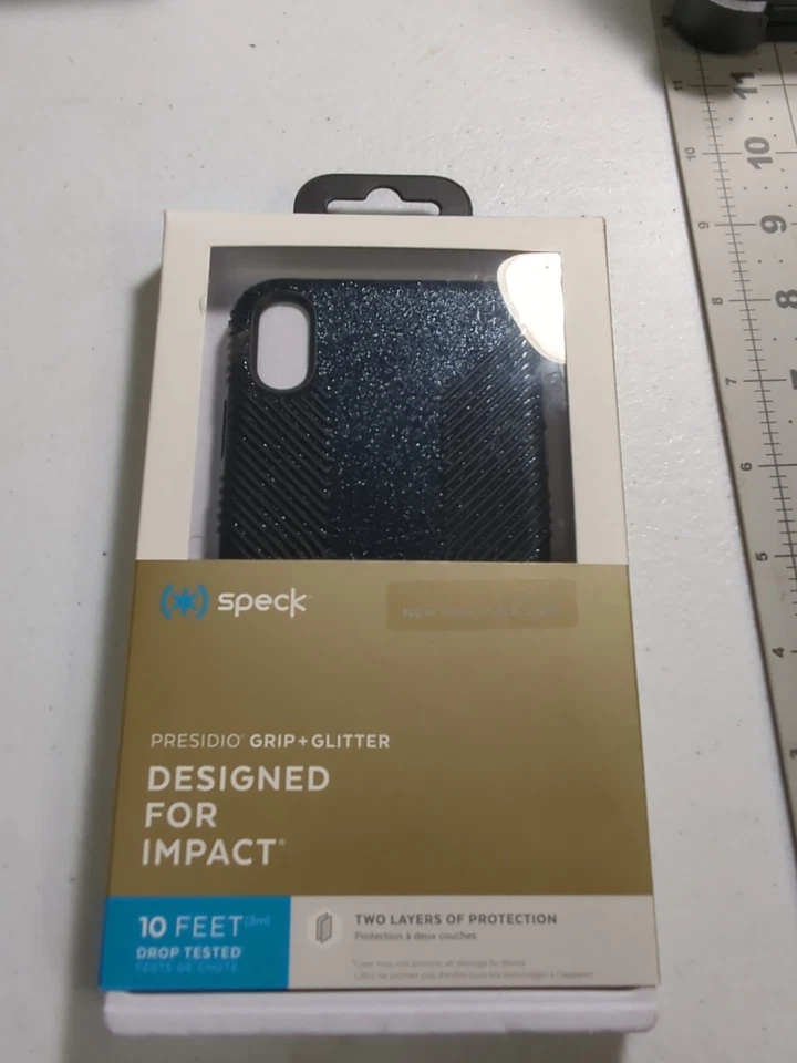 Empuñadura Speck Presidio + brillo grado militar para iPhone XS Max 6,5" negra  Foto 1 de 1
