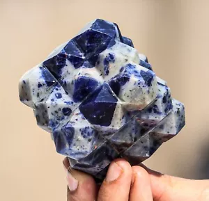 65MM Blue Sodalite Crystal 54 Pyramids Sodalite Gemstone Cube Healing 54 Pyramid - Picture 1 of 10