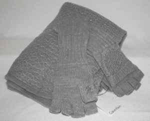 Calvin Klein 2 pc. Set Glove/Mittens and Infinity Scarf Gray - Picture 1 of 2