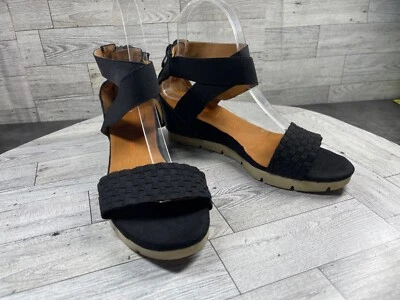 Босоножки Bernie Mev женские 9,5 М августовские туфли с ремешками на спине тканые вязаные на танкетке - Изображение 1 из 4