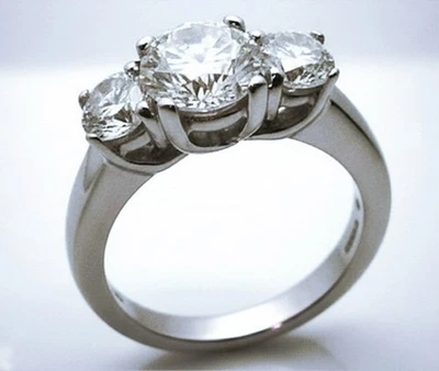 ¡SUBASTA! Anillo de diamantes brillantes redondos de 3,23 cttw $38.000 WG SI1 J EGL/UGS certificado Foto 1 de 4