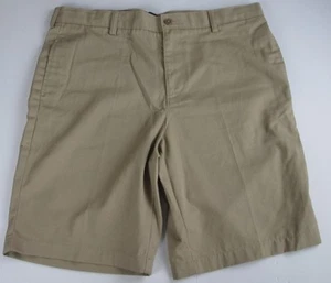 LANDS END Khaki School Uniform Plain Front Chino Shorts Boys 16 NEW - Picture 1 of 7