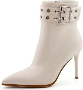 Womens High Heel Ankle Boots Sexy Pointed Toe Slip-on Stiletto Boot with... - Picture 1 of 25