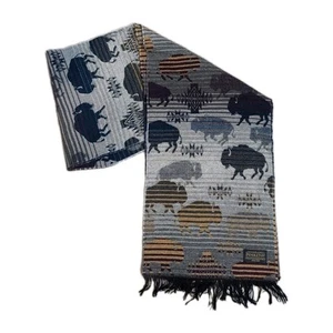 Pendleton 100% Wool Scarf Prairie Rush Bison Buffalo Colorful Rare - Picture 1 of 7