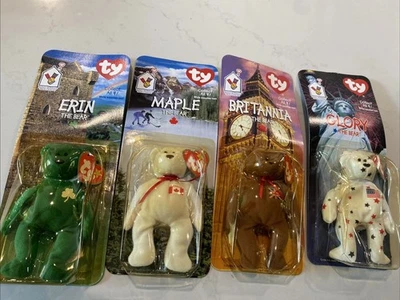 TY McDonalds Beanie Baby Erin Maple Britannia Glory the Bear 1999 JUEGO COMPLETO DE 4 Foto 1 de 4