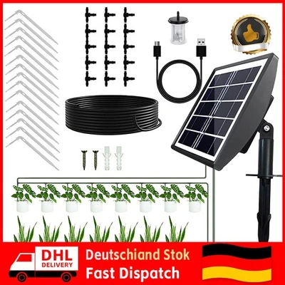 Solar Bewässerungssystem Tröpfchenbewässerung System Automatische Timer Tropf DE - Bild 1 von 4