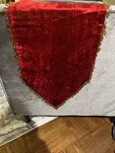 Holiday Tablecloth 70” Runner Red Crush Velvet - Reversible - Picture 1 of 10