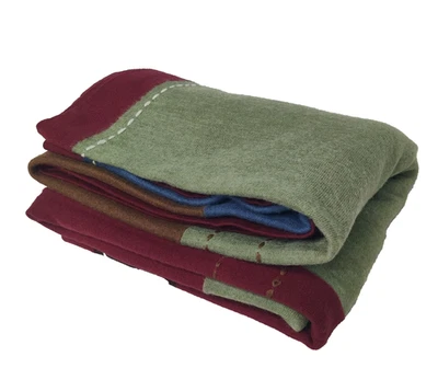 Vintage Banana Republic Wool Patchwork Stitch Cabin Cottage Throw Blanket 90s - Image 1 of 4