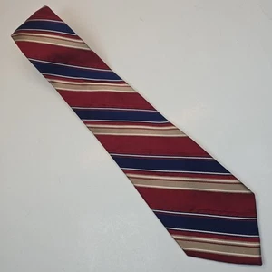Michael Kors Necktie Striped Repp Red Blue Gold Statesman Classic 59 Inch - Picture 1 of 6