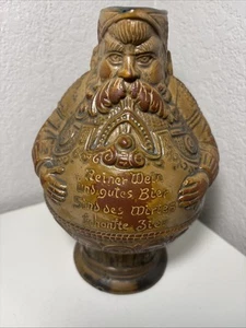 Vintage Deutscher Steinzeug Bierkrug "Reiner wein und gute beir..." - Bild 1 von 10