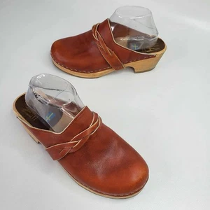 Zueco de cuero con botes MIA Anatomisk marrón sin cordones para mujer talla 40 EE. UU. 9 Suecia” - Imagen 1 de 8