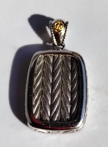 Colgante de cuerda de cable de acero inoxidable ALOR 18k con forma de rectángulo 9,6 gramos - Imagen 1 de 7