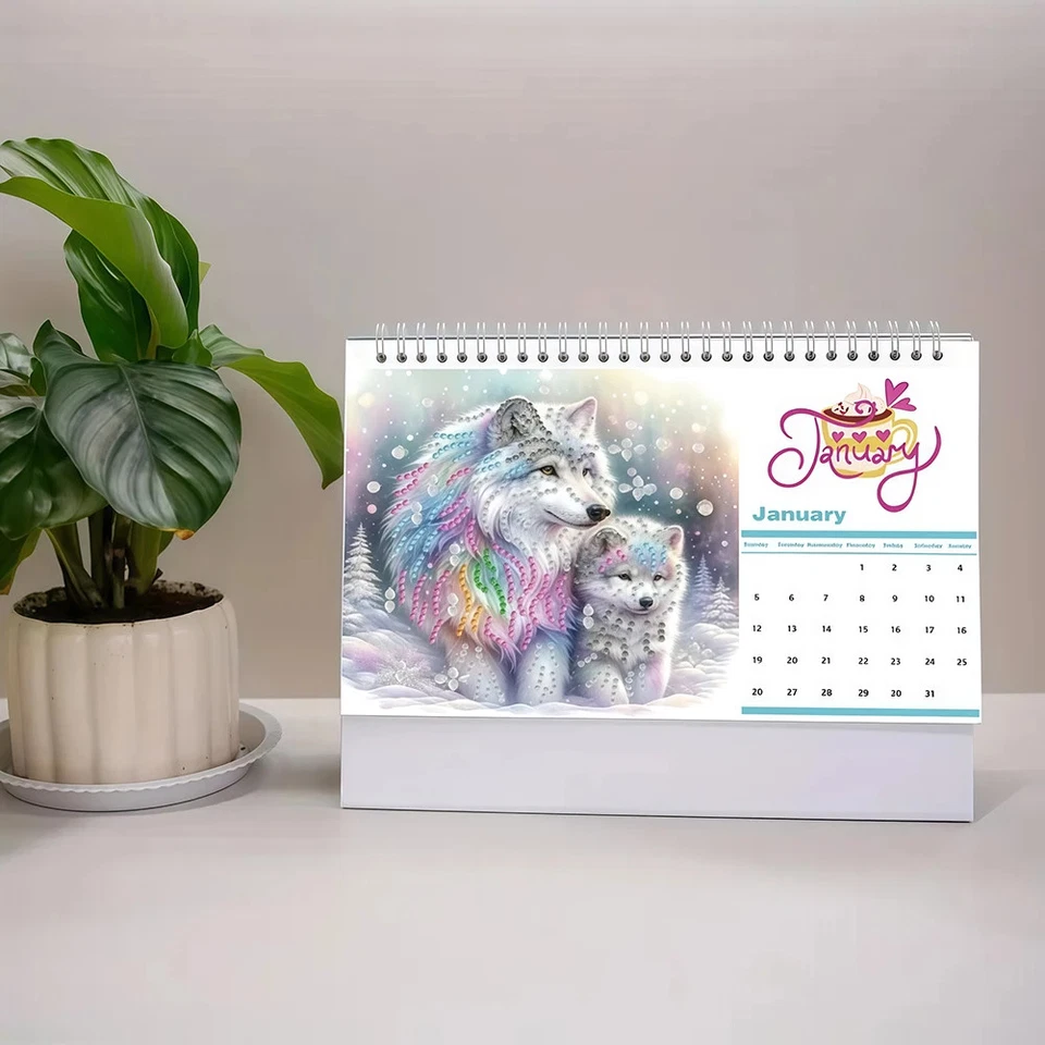 DIY Diamant Malerei Kalender Set Tischkalender Glänzende Strasssteine - Bild 1 von 4