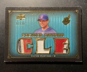 2008 Upper Deck Premier Victor Martínez Muestras Oro 20 Parche #1/20 Indios ⭐️ - Imagen 1 de 5