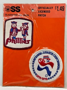 1976 PHILADELPHIA PHILLIES PATCH SIGILLATO CON TOPPA LEGA NAZIONALE 1876-1976 - Foto 1 di 1