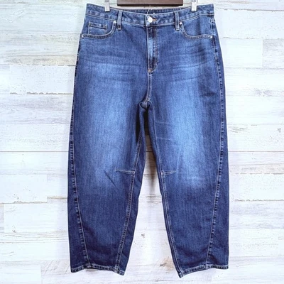 Pantalones de mezclilla Chico's 2.5R 14R barril recortado pierna ancha azul lavado para mujer Foto 1 de 4