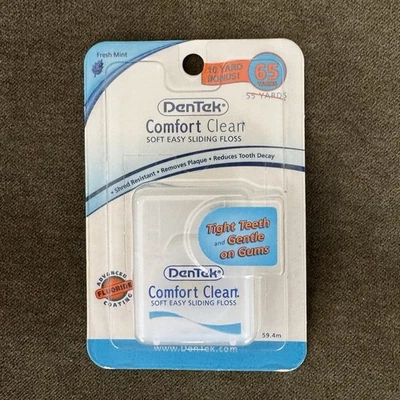 Fio DenTek Comfort Clean 65 jardas macio fácil deslizante fresco perfeito para dentes apertados - Imagem 1 de 2
