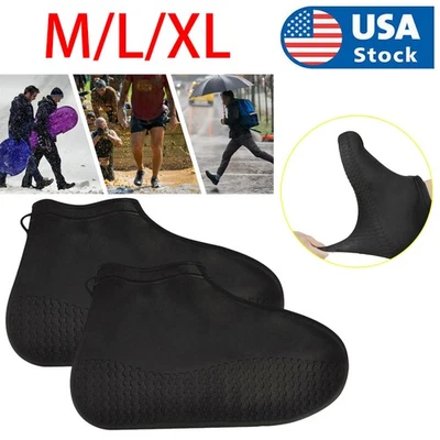 Anti-slip Silicone Rain Shoe Covers Reusable Waterproof Shoes Cover Protector - Image 1 of 4