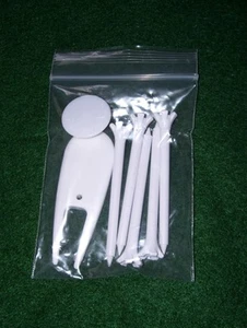 25 Golfturnier Paket 5 RRT Golftees Kunststoff Golfball Marker Divot Reparatur - Bild 1 von 2