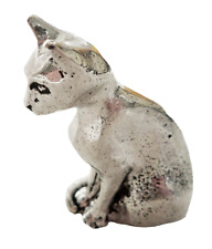 Cat Sitting Pewter Ornament - Hand Made in Cornwall
