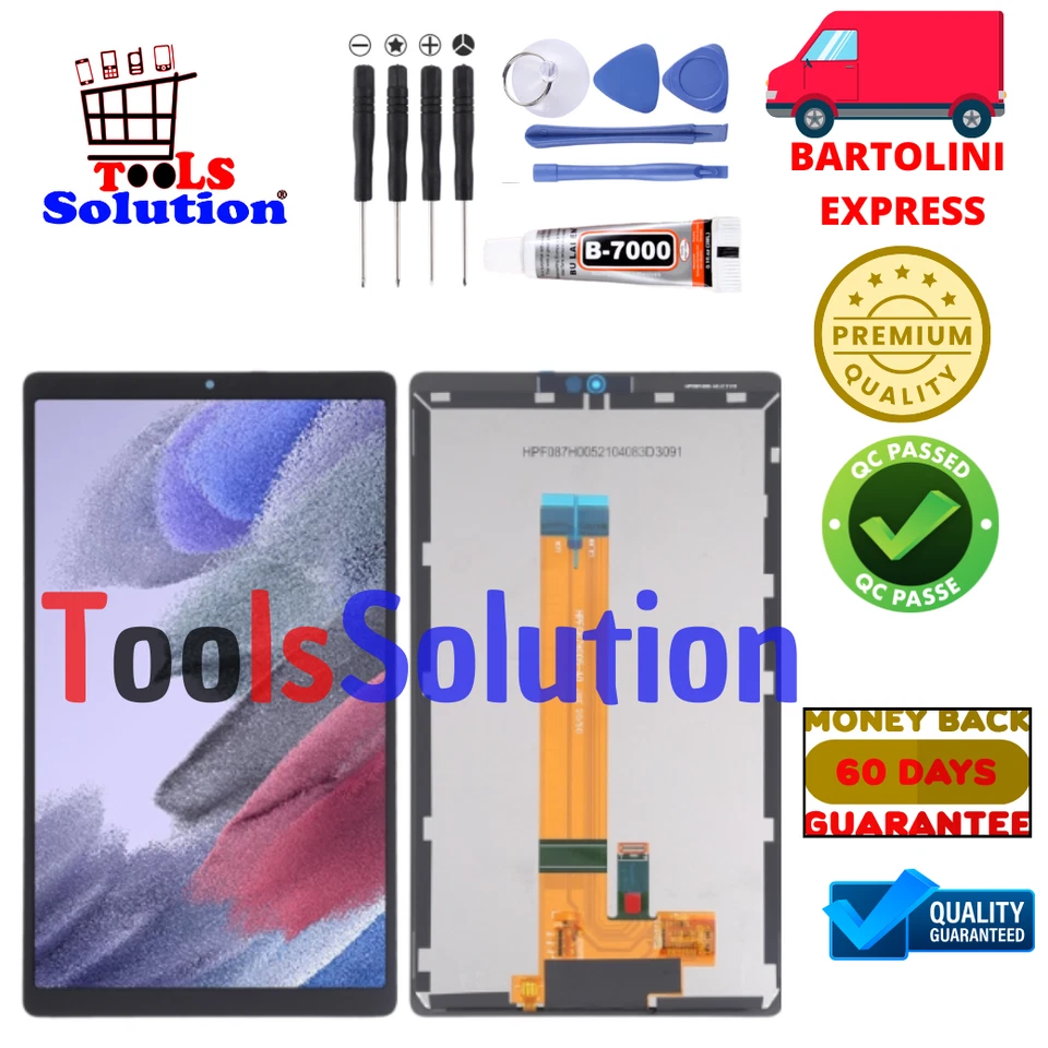 DISPLAY PER SAMSUNG GALAXY TAB A7 LITE SM-T220 CON FRAME BLACK PARI AD ORIGINALE - Immagine 1 di 1