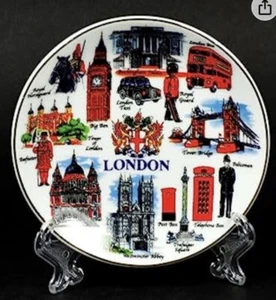 London Decoration Table Showpiece Plate With Shelf  Display Stand Souvenir Gift - Picture 1 of 2