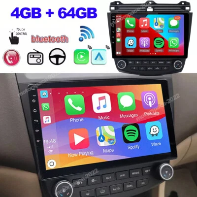 10'' Android 13 Apple Carplay GPS Car Radio Stereo For Honda Accord 7 2003-2007 - Image 1 of 4