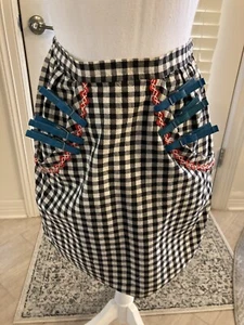 Vintage Apron For Clothes Pins Black And White Checked (S1) - Picture 1 of 3