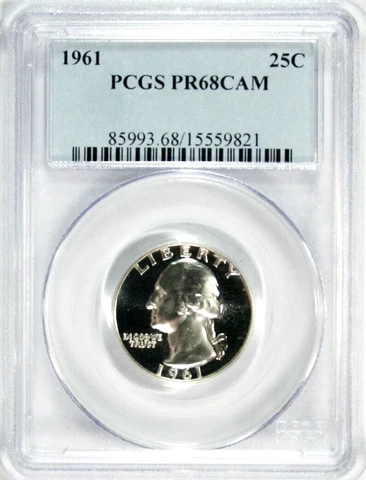 1961 Washington Quarter PCGS PR 68 CAM #GA3-21 Cover